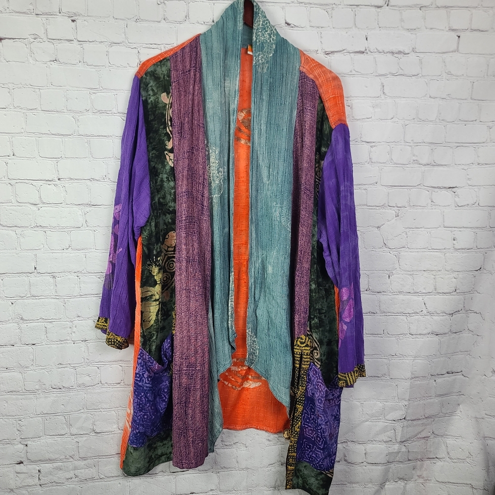 KOI. Lightweight Duster/ Cover-Up Multi colored Sz One size.